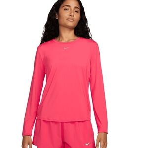 Nike Women's One Classic Dri-FIT Long Sleeve Shirt large Coral pink